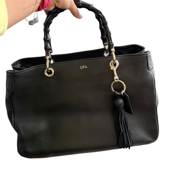 Mark & Graham BLACK BAMBOO ELISABETTA SLOUCH HANDBAG - Picture 7 of 11